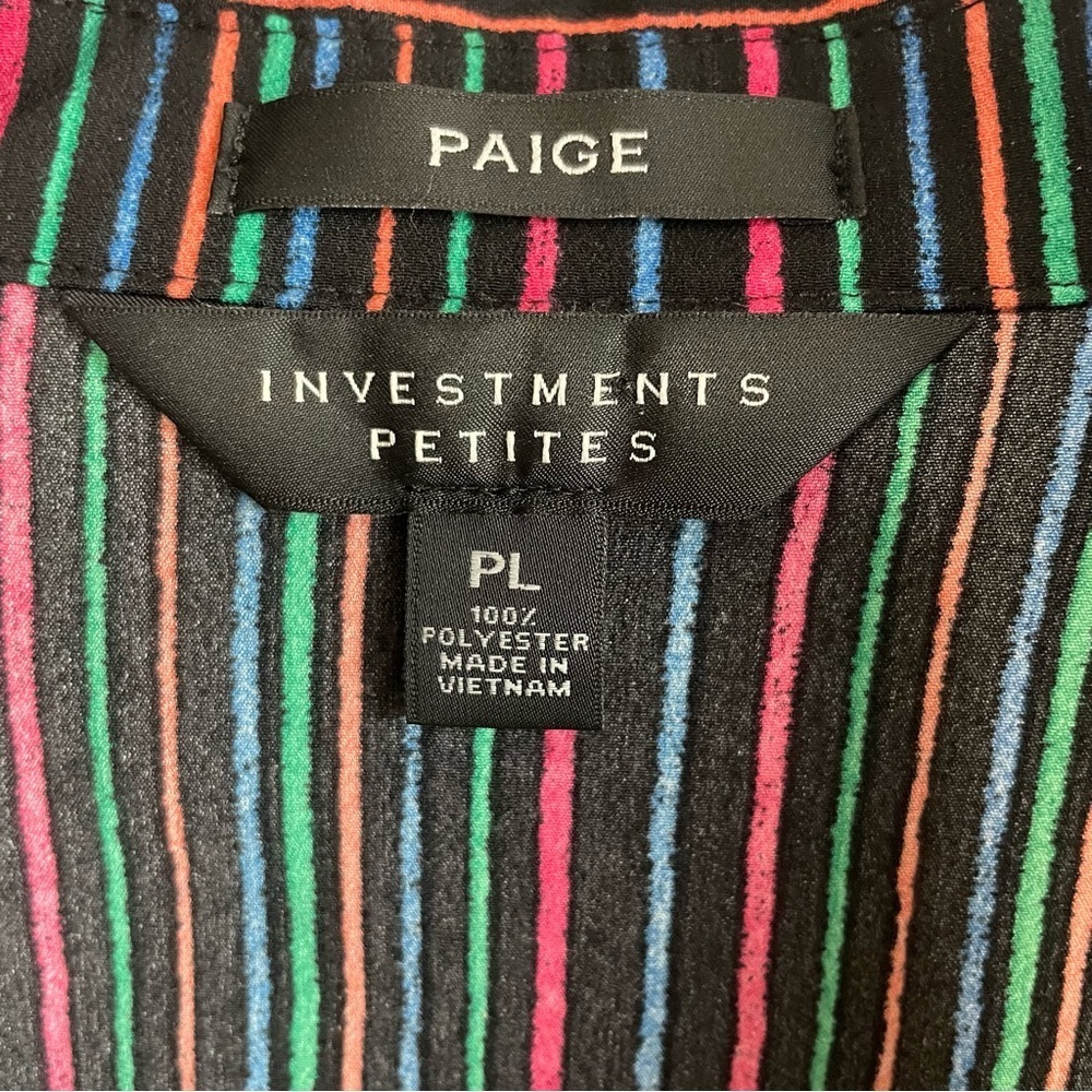 Paige Investments Striped Collared Shirt Petite Large - Picture 4 of 8